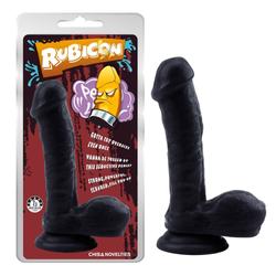 Chisa Novelties - Rubicon - rögzíthető, élethű, herés dildó (19cm) - fekete