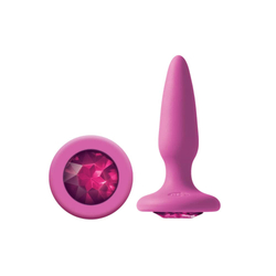 NS Toys - Glams Mini - díszített, szilikon análkúp (8,5cm) - pink