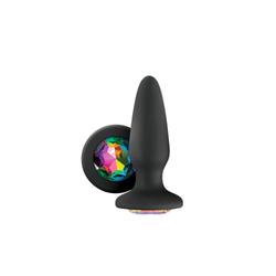 NS Toys - Glams - díszített, szilikon análkúp (10,5cm) - szivárvány