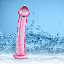 Lovetoy - Glass Romance - temperálható, ívelt üvegdildó (17,8cm) - pink