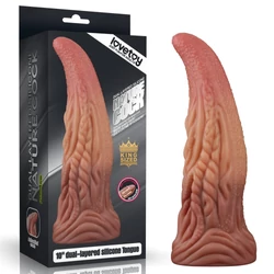 Lovetoy - King Sized - 10'' Dual Layered Silicone Tongue - rögzíthető, élethű nyelv-dildó (25cm) - natúr