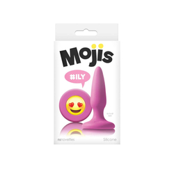 NS Toys - Moji's - #ILY - rögzíthető, szilikon análkúp díszített talppal (8,5cm) - pink