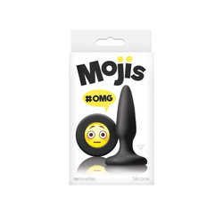 NS Toys - Moji's - #OMG - rögzíthető, szilikon análkúp díszített talppal (8,5cm) - fekete