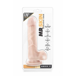 Blush - Mr. Skin - Basic 7" - rögzíthető, élethű herés dildó (19,7cm) - natúr
