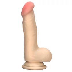 RealStuff - Super Realistic Cock with Balls #1 - rögzíthető, távirányítású, élethű vibrátor (16,5cm) - natúr