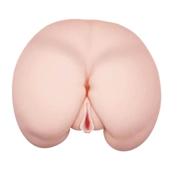 Debra - Realistic Masturbator Vagina &amp; Ass - melegítő funkciós, élethű vagina és ánusz maszturbátor wired vibrotojással (natúr)
