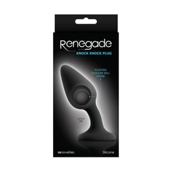 NS Toys - Renegade Knock Knock Plug - rögzíthető, szilikon análkúp belső golyóval (fekete)