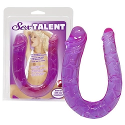 You2Toys - Sex Talent - élethű, erezett duplavégű dildó (lila)