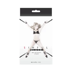 NS Toys - Sinful - Bed Restraint Straps - ágyhoz kötöző szett (fekete)