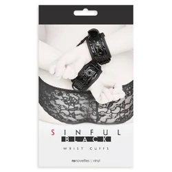 NS Novelties - Sinful - Wrist Cuffs - állítható csuklópánt (fekete)