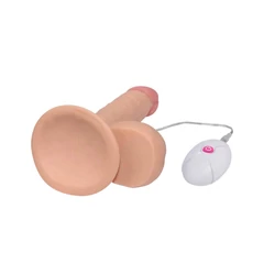 Lovetoy - 7,5&quot; The Ultra Soft Dude Vibrating - rögzíthető, távirányításos, élethű vibrátor (17cm) - natúr