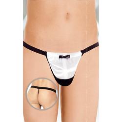 Softline - Thong 4417 - erotikus, férfi, felszolgáló tanga (S/L) - fehér/fekete
