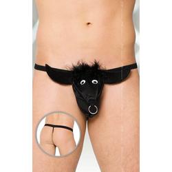 Softline - Thong 4437 - erotikus férfi bikás tanga (S/L) - fekete