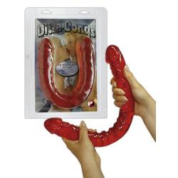 Orion - Ultra Dongs - kétvégű, élethű dildó (43cm) - piros