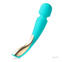 Lelo - Smart Wand 2 Medium - prémium, 10 funkciós masszírozó vibrátor (USB) - türkizkék