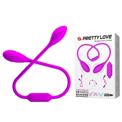 Pretty Love -Dream Lover's Whip - 12 funkciós, hajlítható duplavégű párvibrátor (USB) - lila