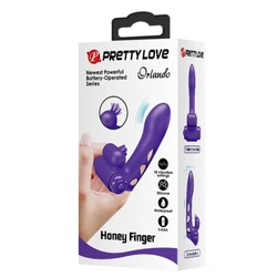 Pretty Love - Orlando - 10 funkciós, szilikon ujjra húzható vibrátor csiklóizgatóval (lila)