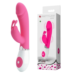 Pretty Love - Gene - 30 funkciós, nyuszis csiklóizgató és G-pont vibrátor (20,5cm) - pink