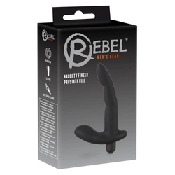 Rebel - Naughty Finger Prostate Vibe - rugalmas prosztata és gát/csiklóizgató és G-pont vibrátor (fekete)
