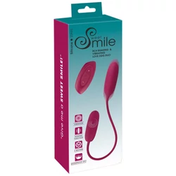 Sweet Smile - RC Shaking &amp; Vibrating - duplavégű, távirányítású vibrotojás duó pároknak (USB) - lila