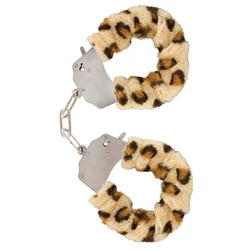 ToyJoy - Furry Fun Cuffs - fém bilincs leopárdmintás plüss bevonattal 