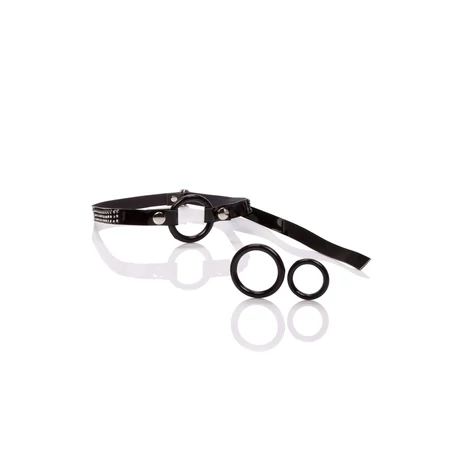 Calexotics - Open Ring Gag - szájkarika cserélhető gyűrűkkel (3db/cs) - fekete