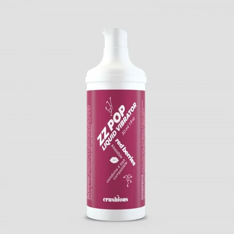  Crushious - ZZ POP Liqiud Vibrator Red Berries Aroma - illatosított folyékony vibrátor (30ml) - vörös bogyók