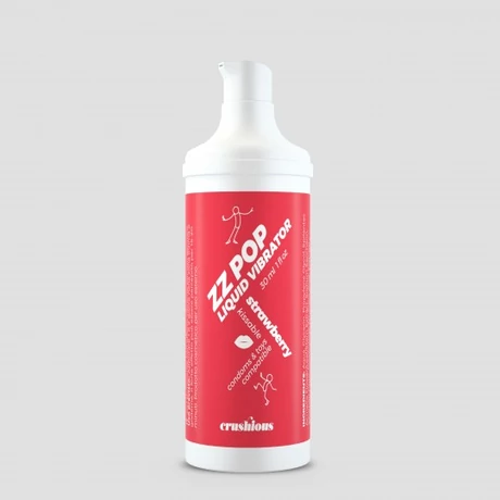 Crushious - ZZ POP Liqiud Vibrator Strawberry Aroma - illatosított folyékony vibrátor (30ml) - eper