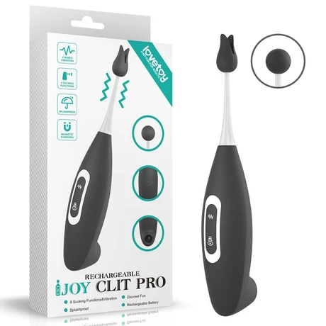 Lovetoy - IJOY Rechargeable Clit Pro Vibrator - 8 funkciós léghullámos csiklóizgató és masszírozó vibrátor (USB) - fekete