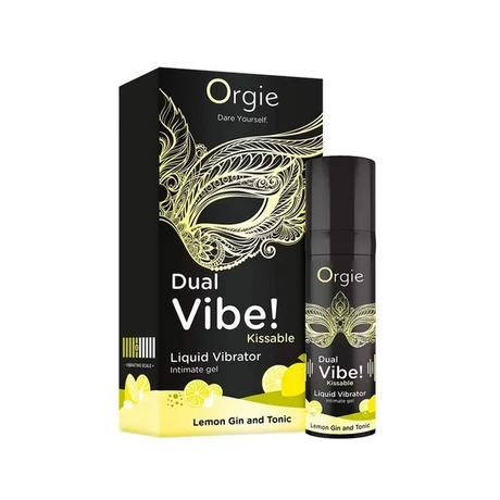 Orgie - Dual Vibe! Kissable Liquid Vibrating Lemon Gin And Tonic - prémium, ízesített folyékony vibrátor (15ml) 