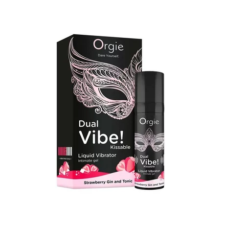 Orgie - Dual Vibe! Kissable Liquid Vibrating Strawberry Gin And Tonic - prémium, ízesített folyékony vibrátor (15ml)