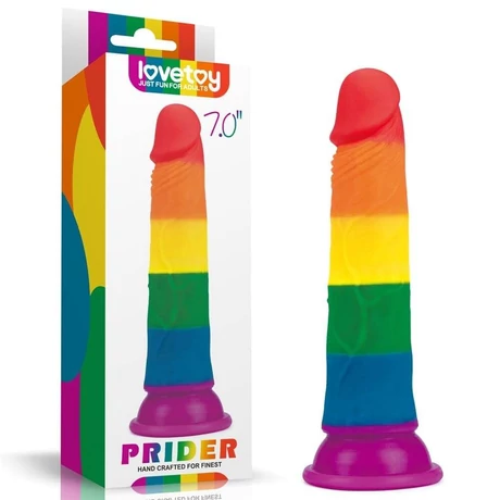 Outlet - 7&quot; Prider Dildo - rögzíthető, rugalmas, élethű dildó (multicolor)