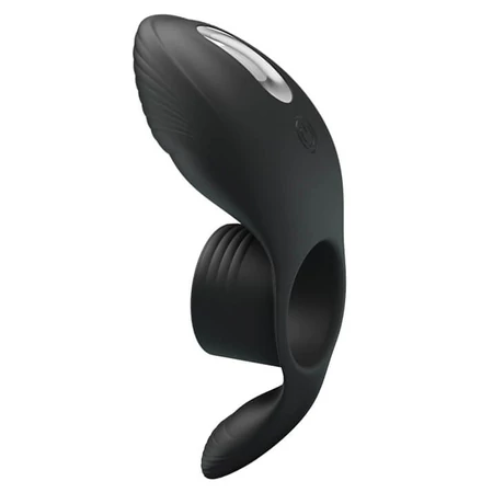 Pretty Love - Vibration Penis Sleeve -  7 vibrációs, memóra funkciós péniszgyűrű csiklóizgatóval (USB) - fekete