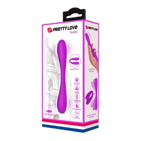 Pretty Love - Yedda - 12 funkciós, hajlítható csiklóizgató és G-pont vibrátor (USB) - lila