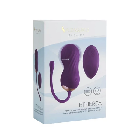 S-Pleasures - Etherea - 7 vibrációs és 7 rotáció funkciós, wireless vibrotojás dupla gömbbel (USB) - lila