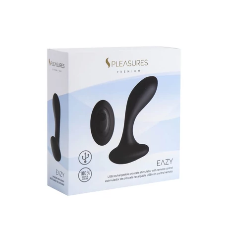 S Pleasures Premium - Eazy - 10 funkciós, wireless prosztata és gátmasszírozó vibrátor (USB) - fekete