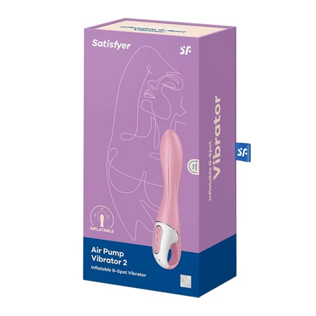 Satisfyer - Air Pump Vibrator 2 - prémium, 12 funkciós, tágítható G-pont vibrátor (USB) - halvány-piros