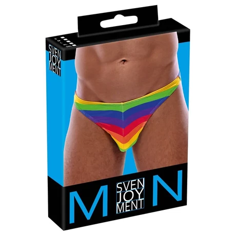 Svenjoyment - Men's Thong Rainbow - szivárvány színű férfi tanga (L)
