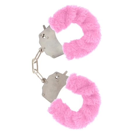 ToyJoy - Furry Fun Cuffs - fém bilincs rózsaszín plüss bevonattal 