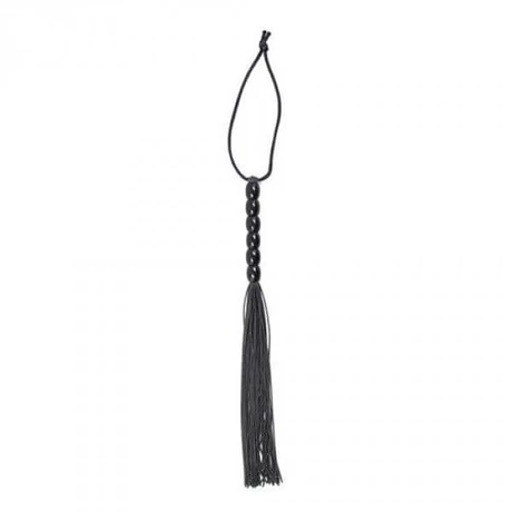Toyz4lovers - Frusta a frange Several Flogger - gyöngyös bőr ostor (fekete)