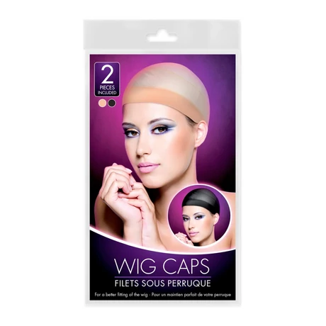 World Wigs  - Wig Caps 2 Filets Sous Perruques - hajháló paróka alá (2db/cs) - fekete/natúr