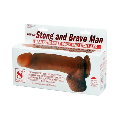 Debra - Stong and Brave Man - rögzíthető, élethű herés dildó (natúr)