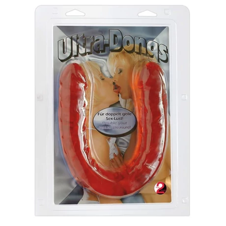 Orion - Ultra Dongs - kétvégű, élethű dildó (43cm) - piros
