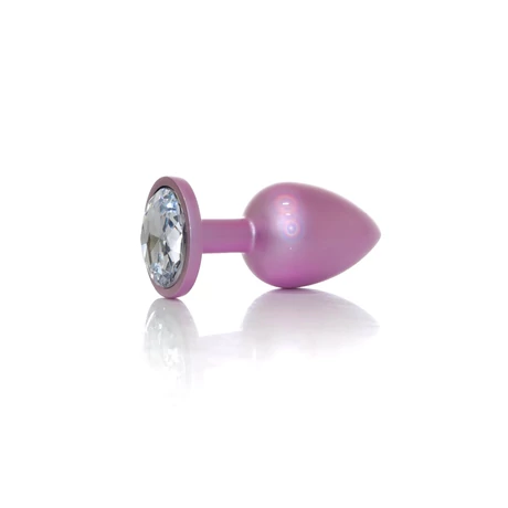 B - Series HeavyFun - Jewellery Pearl Pink Plug - áttetsző kristályos, nagy méretű análdugó (L) - pink