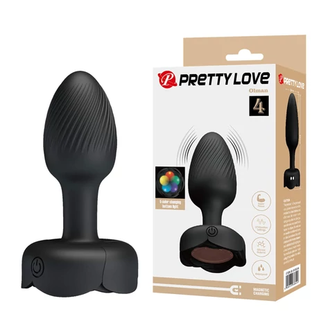 Pretty Love  - Olman - 10 funkciós, vibrációs anális izgató villogó LED fényárral (USB) - fekete