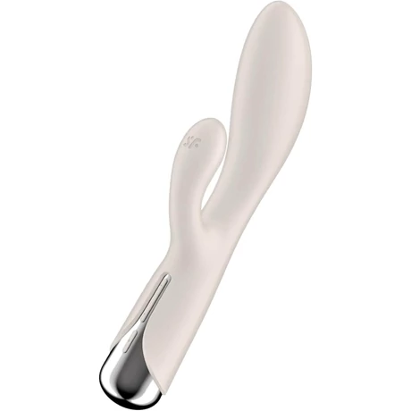 Satisfyer - Spinning Vibe 1 Beige - prémium, 12 vibrációs és 5 rotációs funkciós G-pont vibrátor (USB) - fehér 