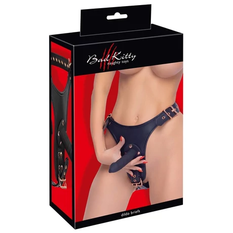 Bad Kitty - Naughty Toys - Dildo Briefs - állítható hám felcsatolható termékekhez (fekete)