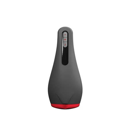 Airturn 2 - multifunkciós, élethű, száj alakú oral-maszturbátor (USB) - fekete