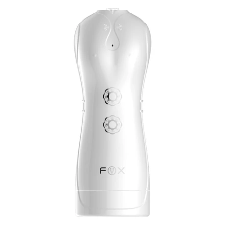 B-Series Fox - Vibrating and Flashing Masturbation Cup USB 7+7 Function / Talk Mode - multifunkciós, interaktív, élethű vibrációs maszturbátor (USB) - fehér