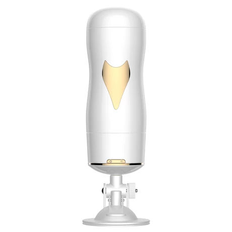 B-Series Fox - Masturbator White - multifunkciós, interaktív, élethű vibrációs maszturbátor dupla végződéssel (USB) - fehér